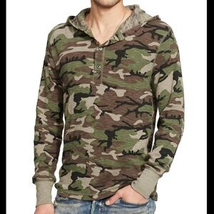 RL RALPH LAUREN DENIM AND SUPPLY Camo Hooded Henley